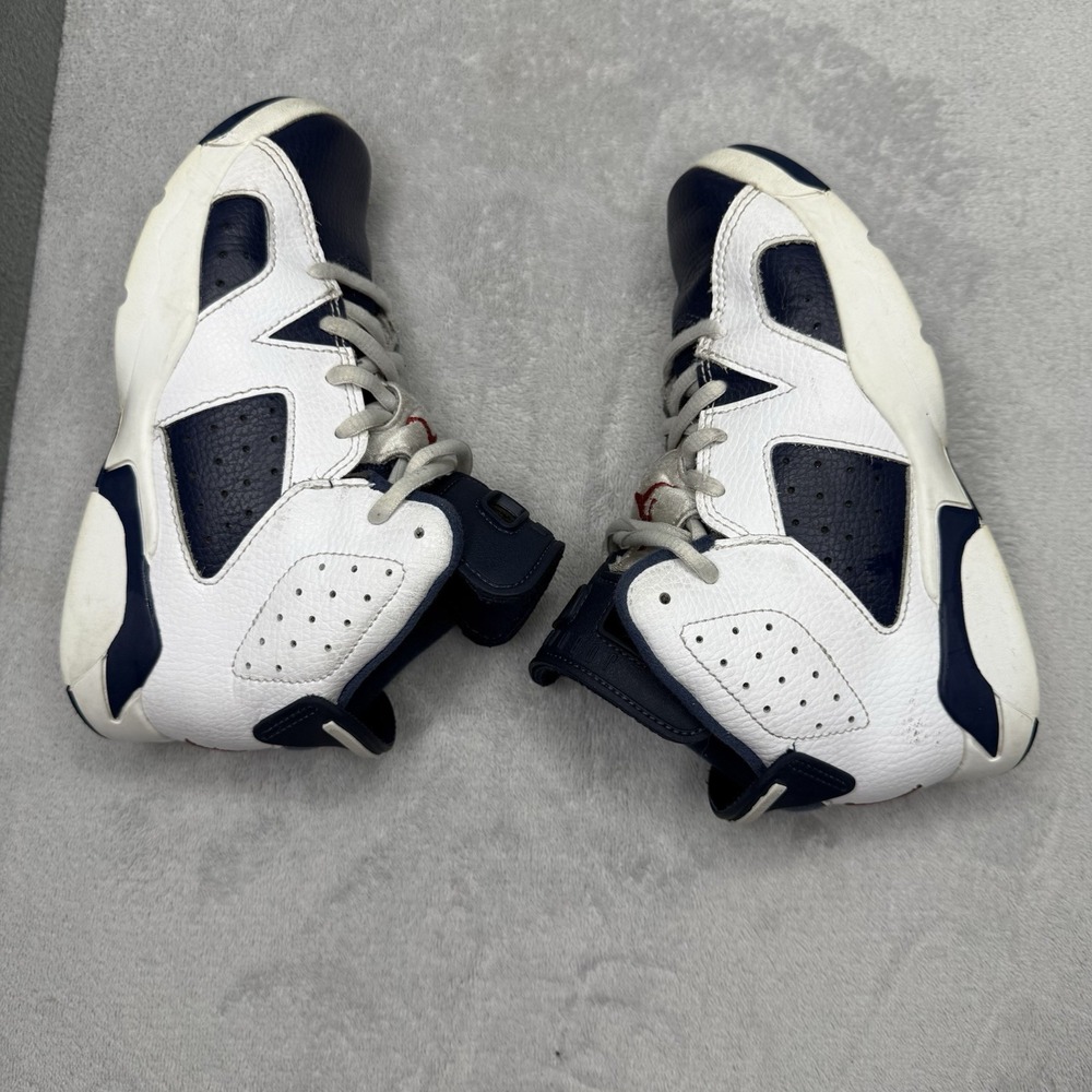 Air Jordan 6 Retro Olympic 2024 PS Kids 1Y White Navy Red DV3605-164 - Picture 5 of 8